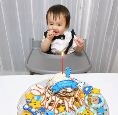 力翔くん1歳のお誕生日写真